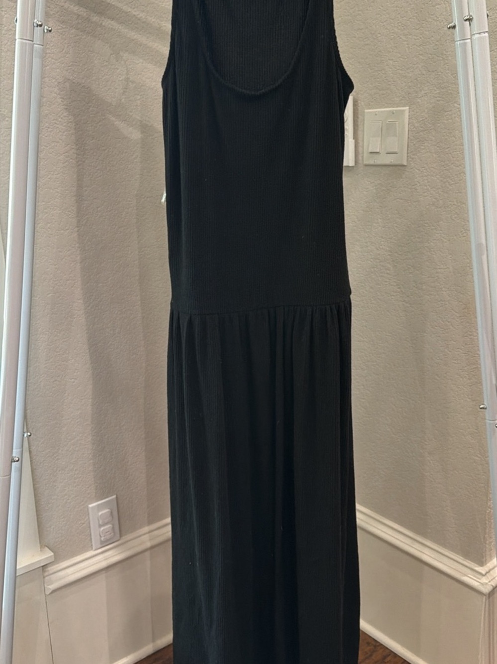 Universal Thread Black Ribbed Sleeveless Maxi Dress